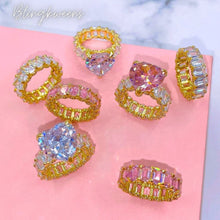 Load image into Gallery viewer, Mini Heart Sparkling Pink, Silver, and Gold Ring